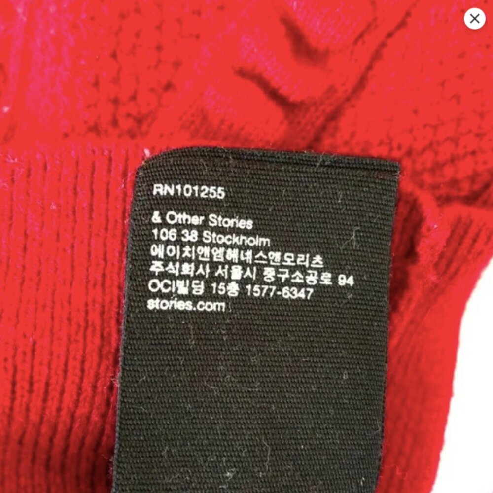& Other Stories Red Sweater with Ruffle Detail, Mock Neck - Picture 10 of 10
